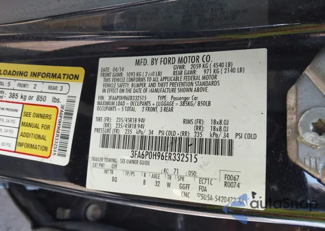 2014 Ford Fusion Se from USA, damaged, VIN 3FA6P0H96ER332515